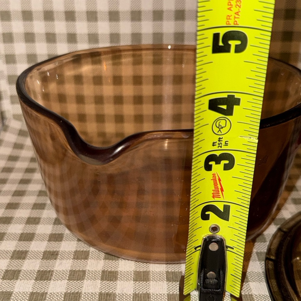 Vintage Corning visions Amber Glass Saucepan with Lid - Amber Brown 1 liter - Picture 5 of 6